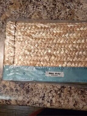 Miu Miu Woven Straw Clutch Pouch | NWT